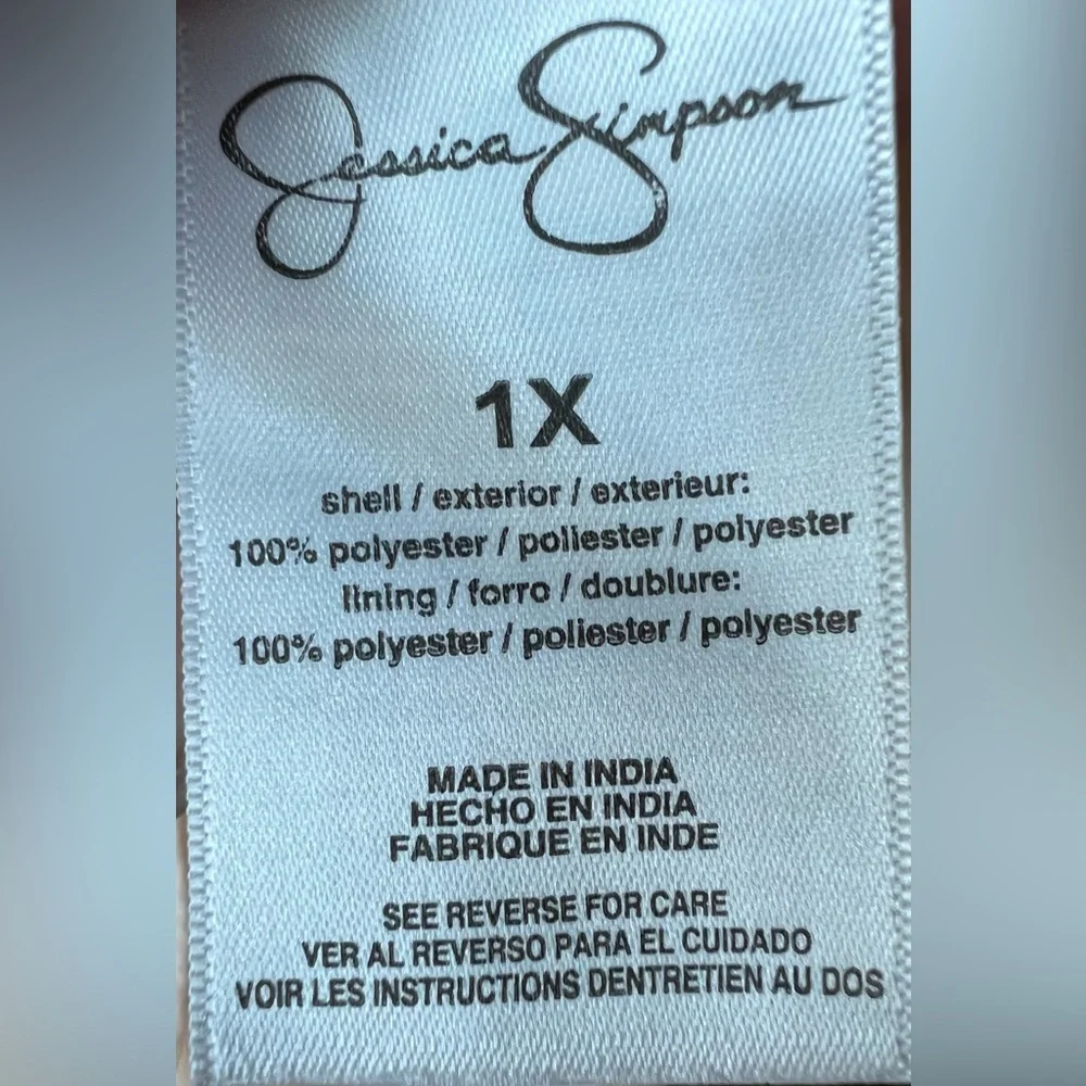 Jessica Simpson - NWT - 1X - Leopard Print Long Sleeve Dress - Lined -Sandshell - Picture 9 of 11